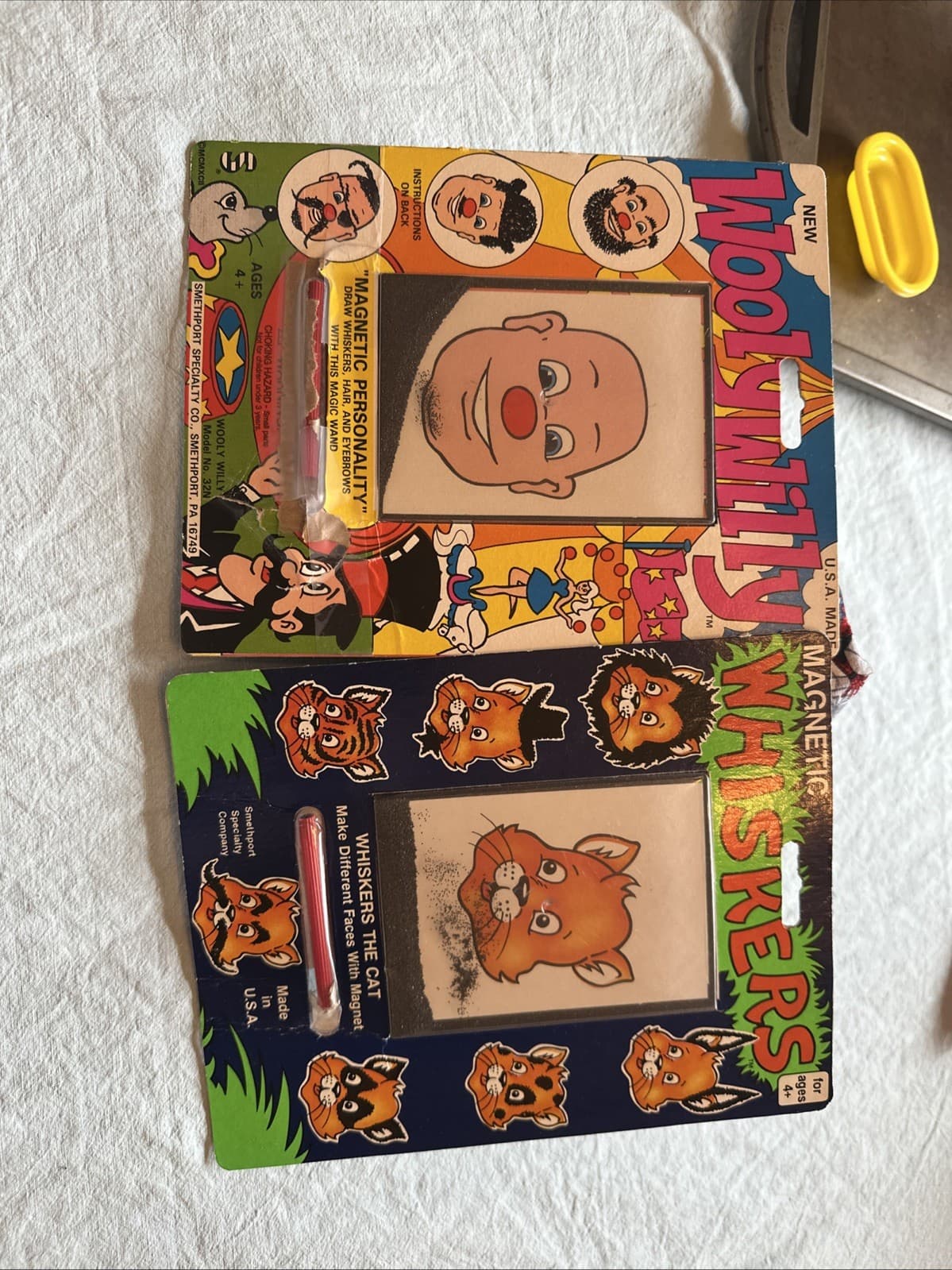 Lot of 2 Vintage Smethport Magnet Games Wooly Willy & Magnetic Whiskers 1999