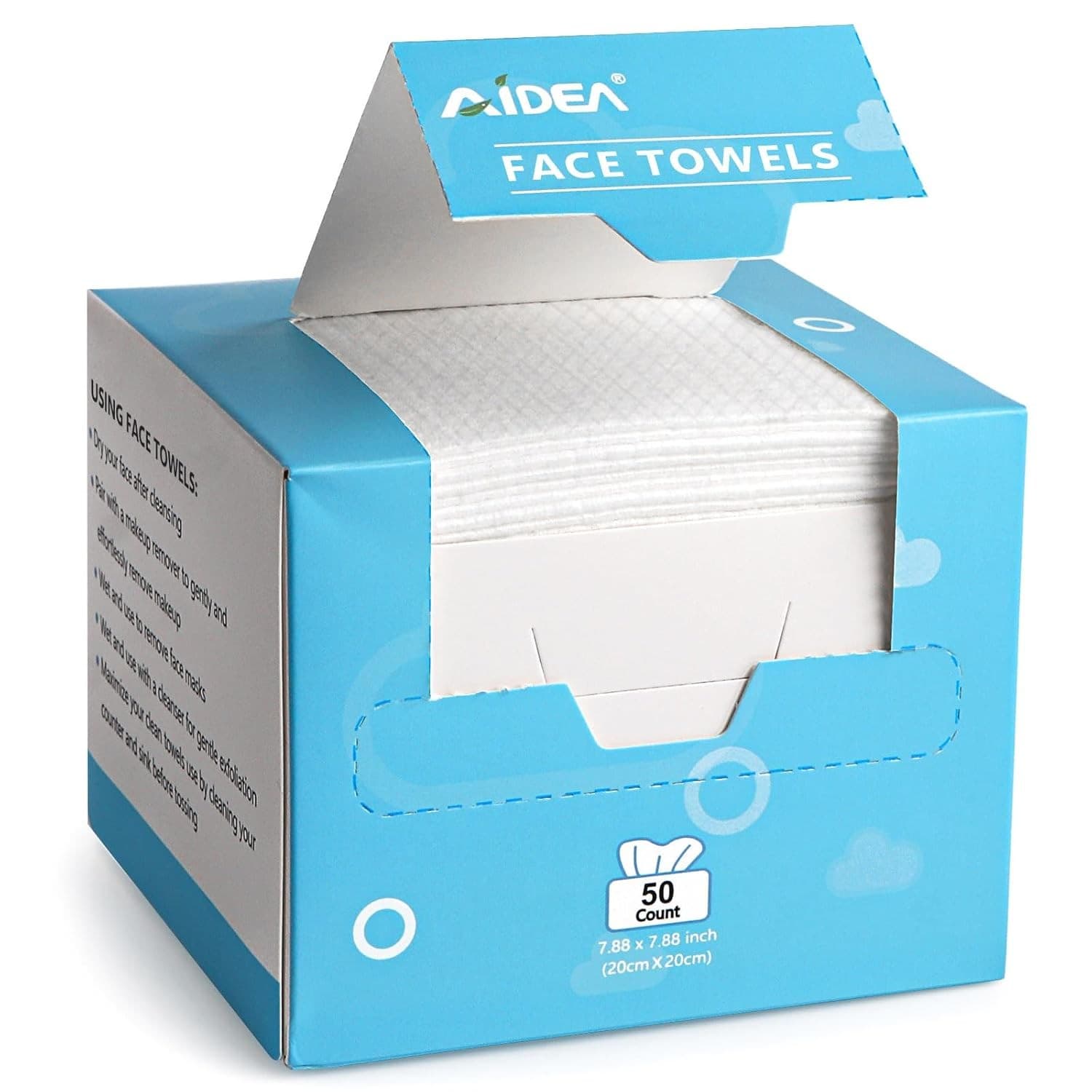 Disposable Face Towels 50 Count Soft Dry Facial Tissues Sensitive Skin