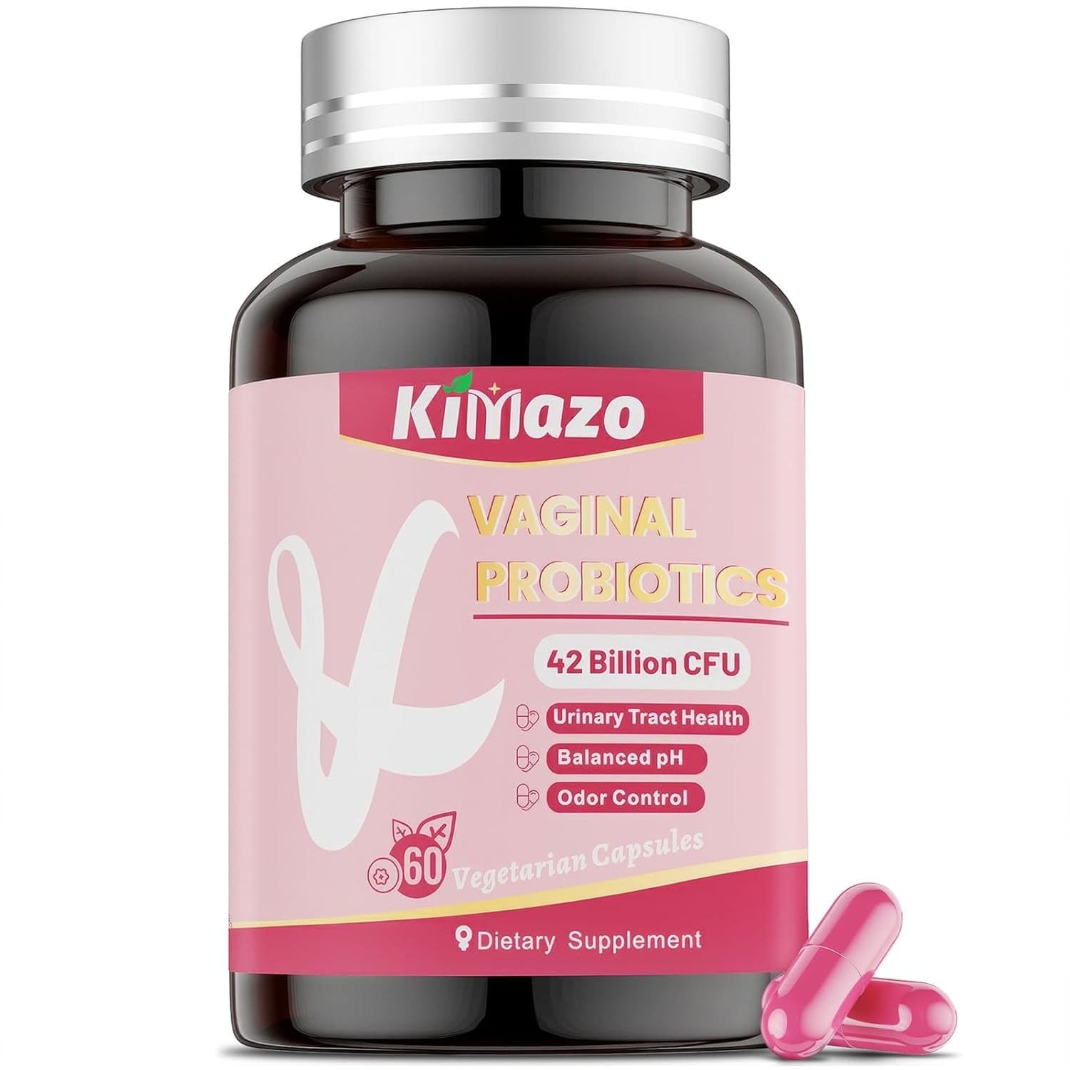 Vaginal Probiotics for Women 42 Billion CFU pH Balance Cranberry 60 Caps