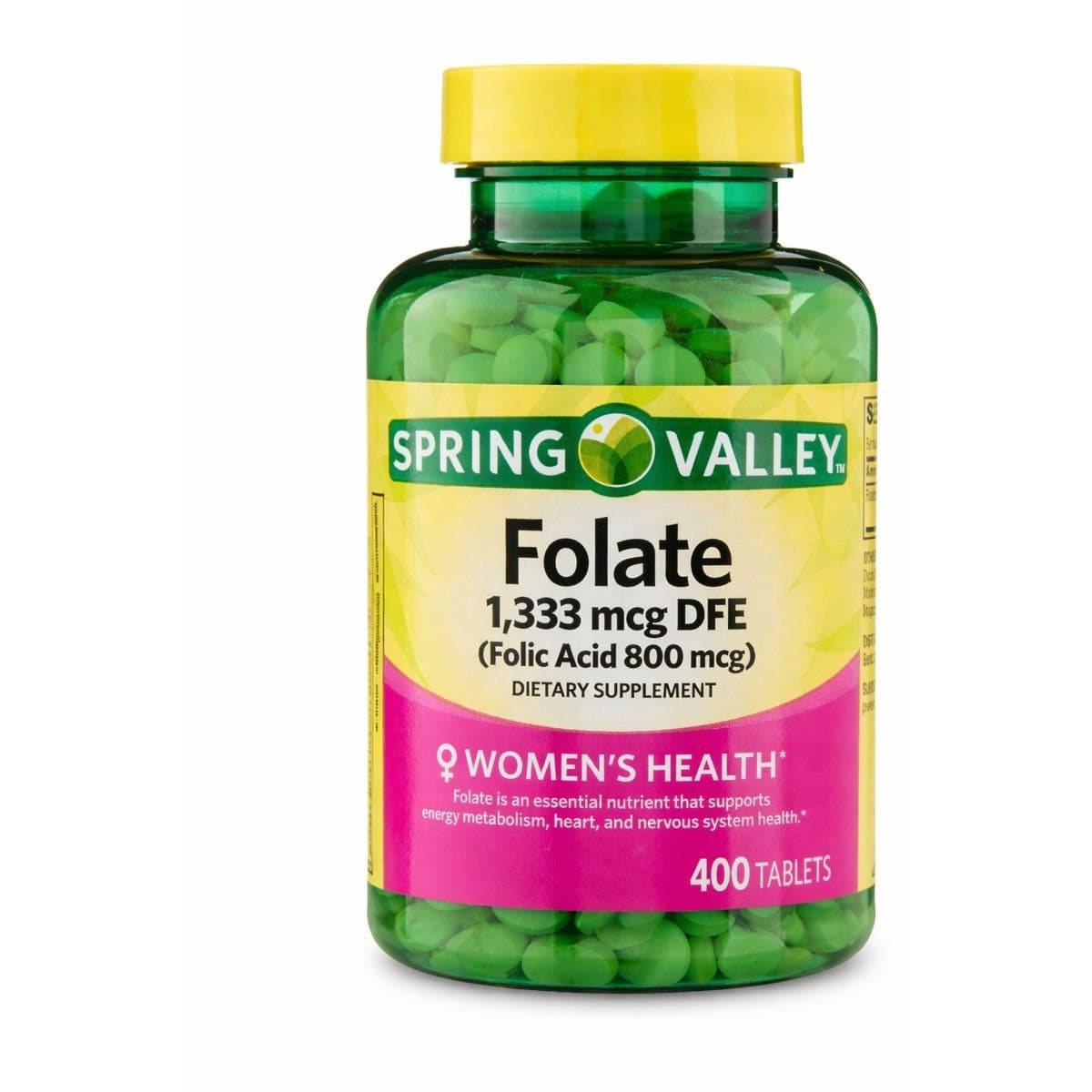 Folate 1333 mcg DFE Folic Acid 800 mcg Women’s Health 400 Tabs
