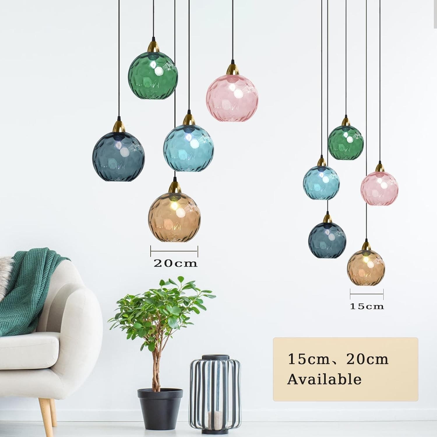 Modern Glass Pendant Light Globe Hanging Ceiling E26 Lamp Kitchen Island Decor