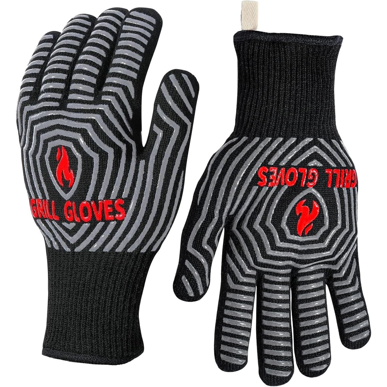 BBQ Grill Gloves Heat Resistant 1472°F Non-Slip Silicone Cooking Oven Mitts
