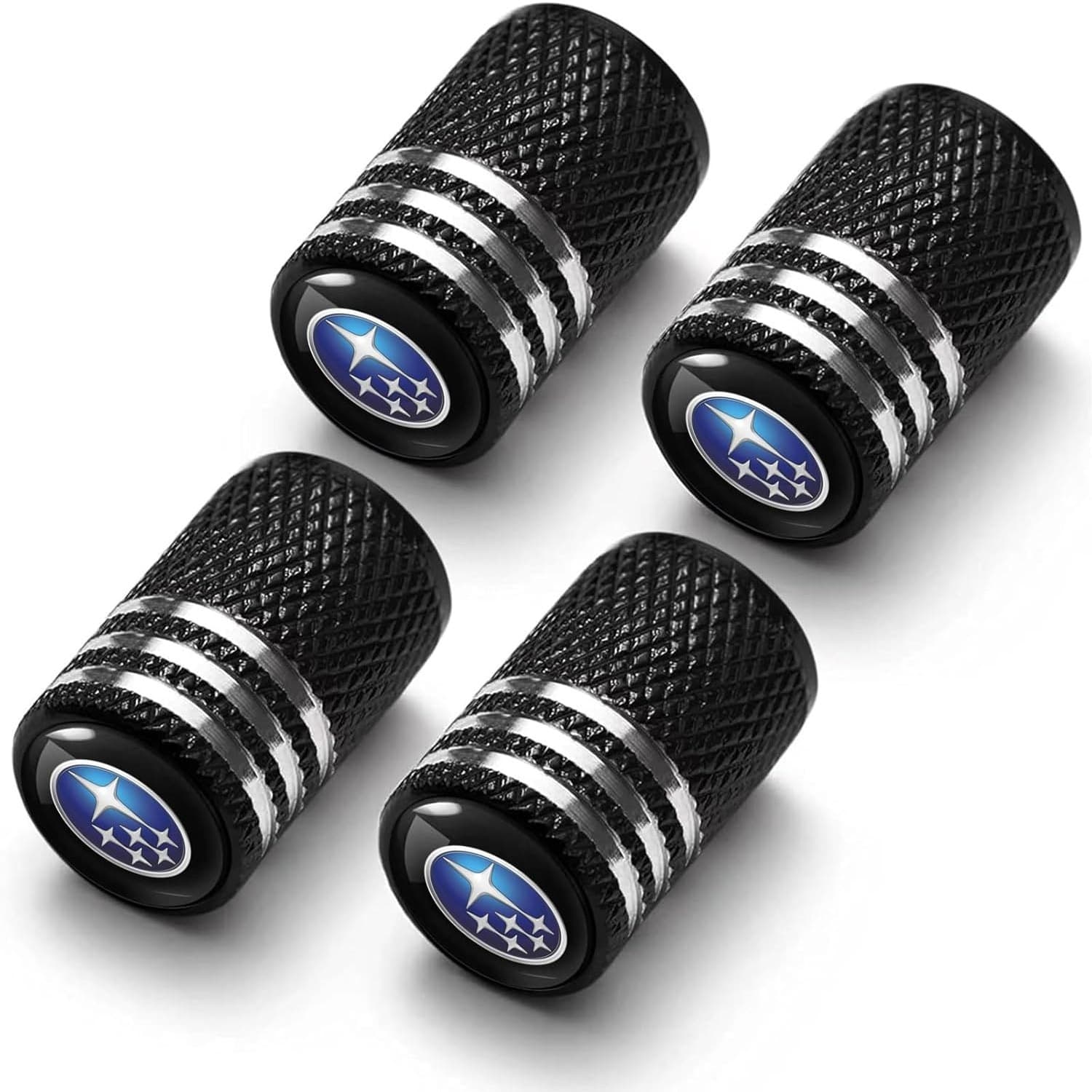 Tire Valve Stem Caps Black Aluminum O-Ring Airtight 4PCS Universal