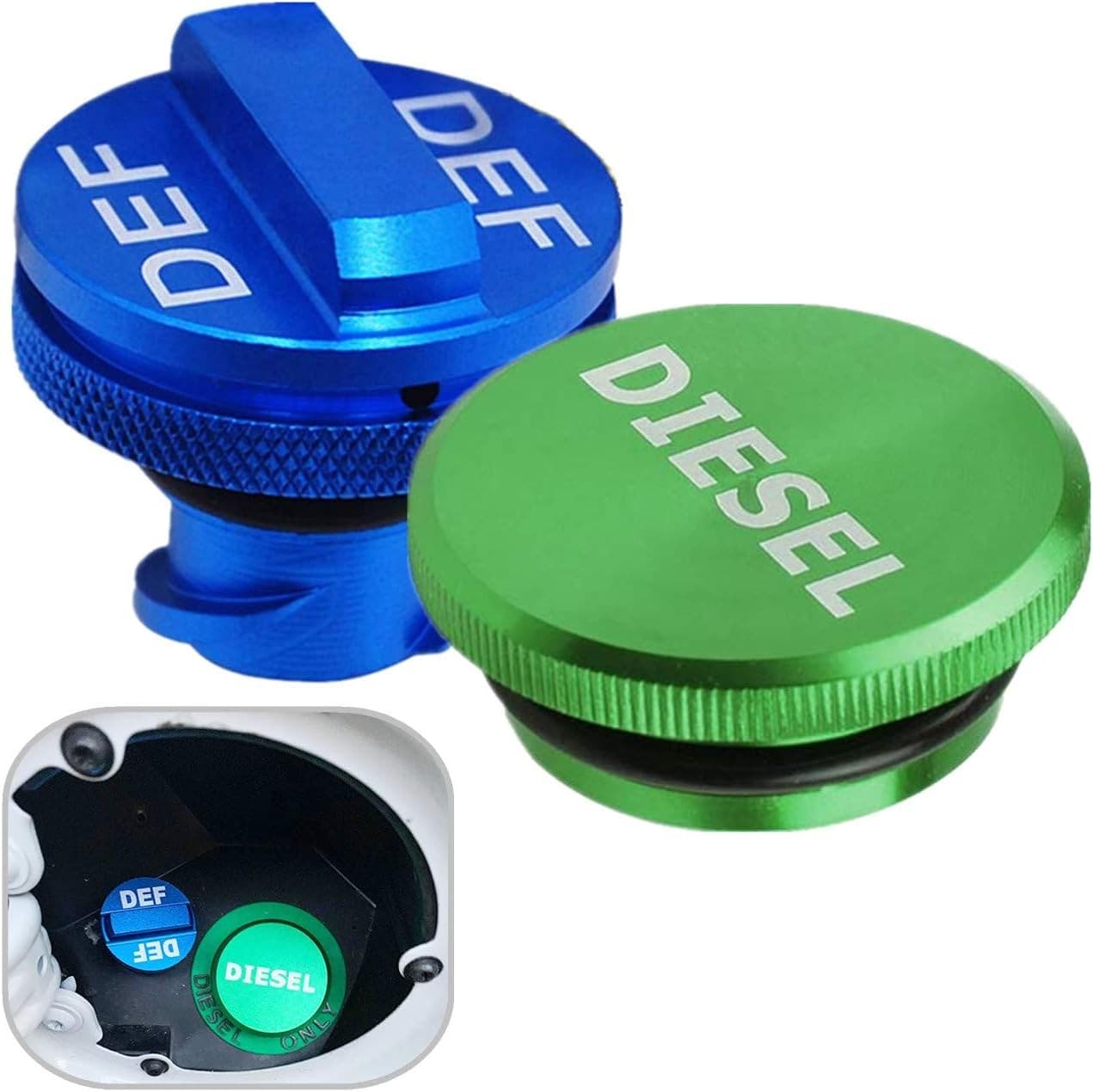 Diesel Fuel & DEF Cap Combo for Dodge Ram 1500 2500 3500 (2013–2019) Magnetic