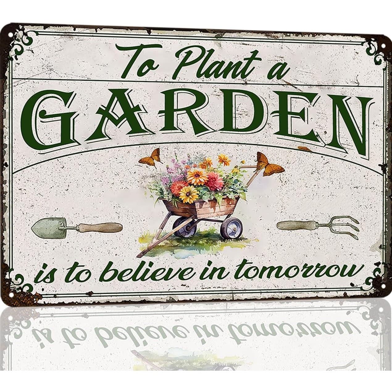 Vintage Garden Metal Tin Sign To Plant a Garden Wall Decor 8x12 Outdoor