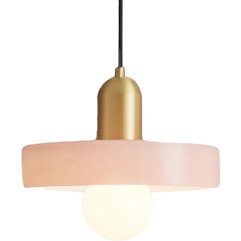 Pink Glass Pendant Light Brass Gold Hanging Lamp Kitchen Island E26