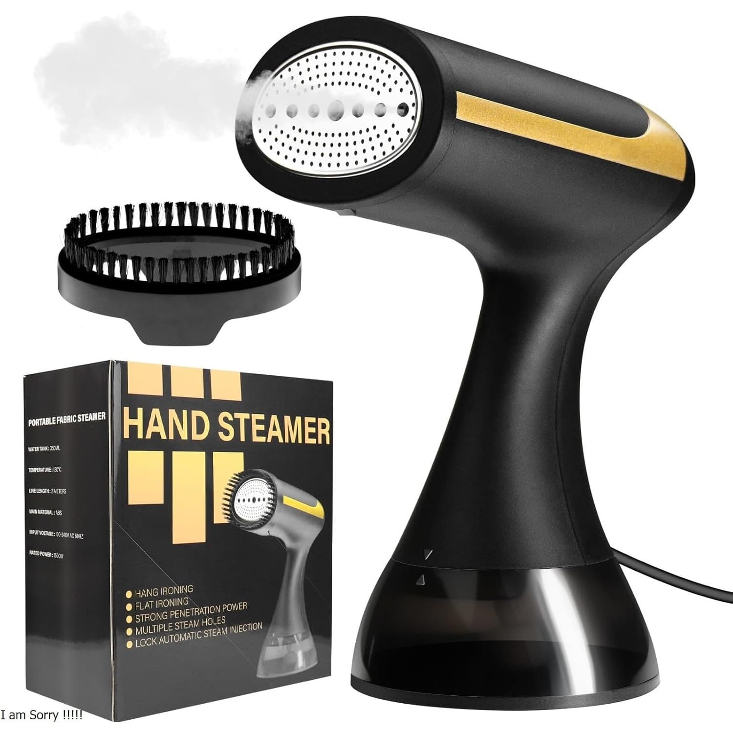 Fabric Steamer Portable 1500W Travel Garment Steamer 2-in-1 Clothes Iron