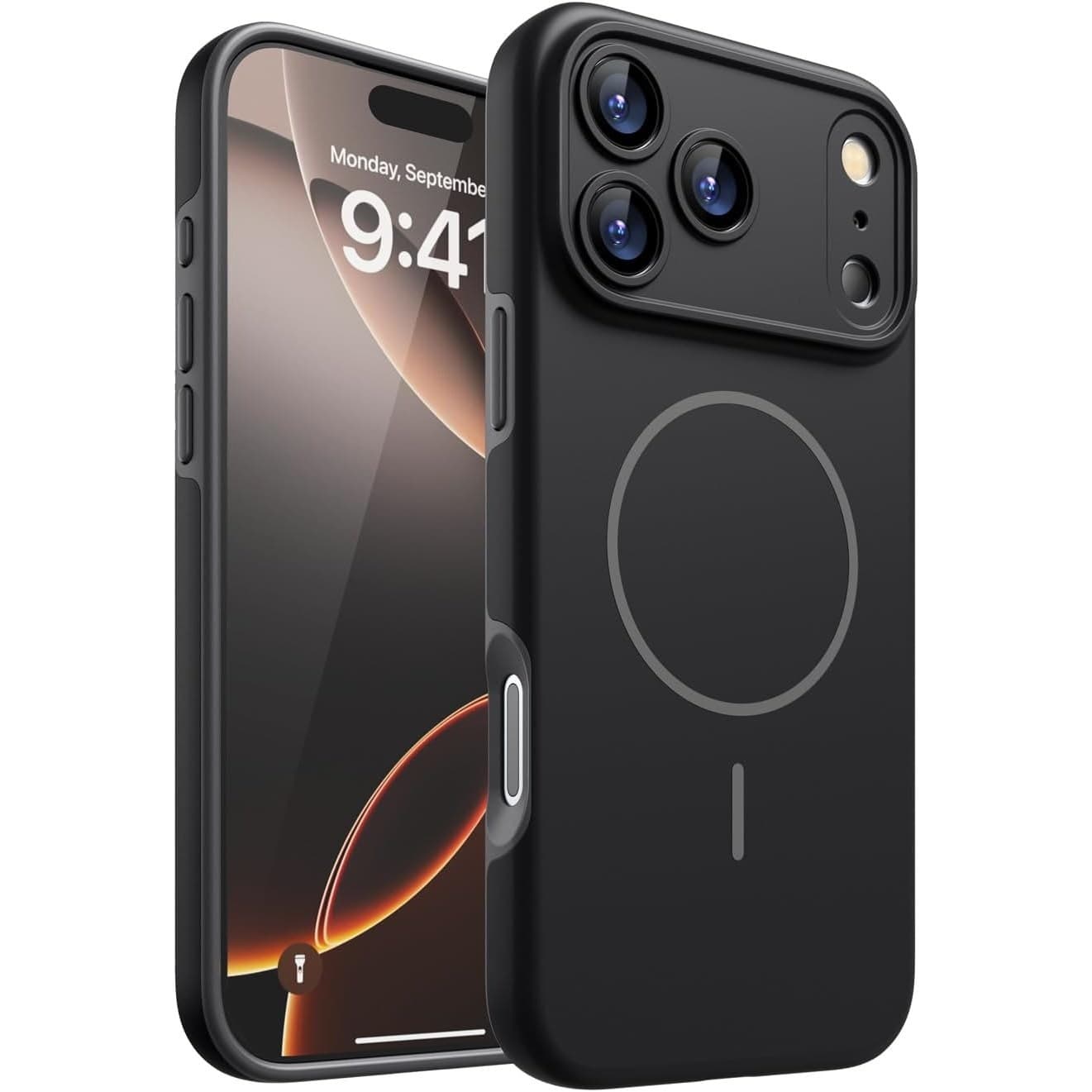 iPhone 17 Pro MagSafe Case Matte Black Shockproof 360 Lens Protection Cover