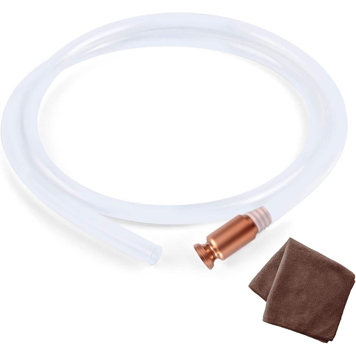 6FT Safety Siphon Pump Hose Gasoline Fluid Transfer Silicone Copper Head