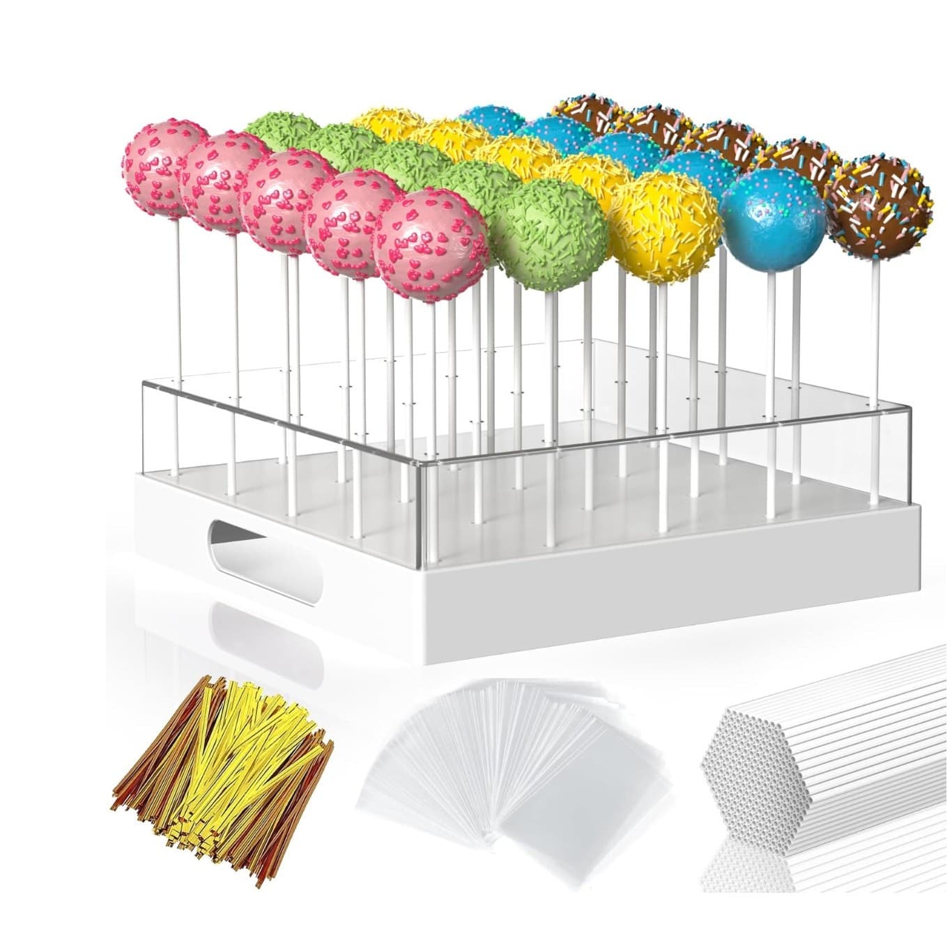 Cake Pop Stand 25 Holes Display Party Holder Kit Sticks Mold Baking Dessert DIY