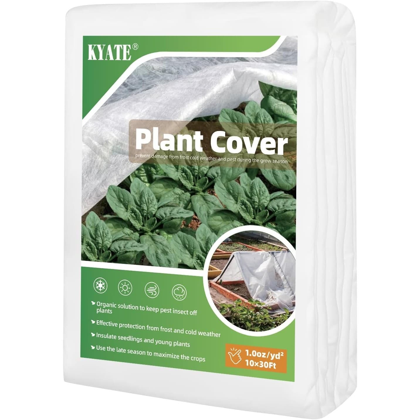 KYATE Plant Covers Freeze Protection Blanket 10x30FT Reusable Garden Frost Cover