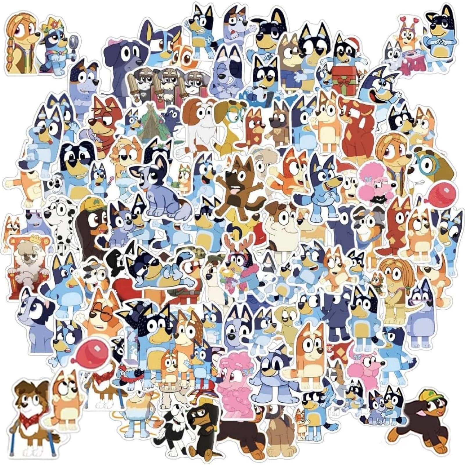 Cartoon Dog Stickers 100PCS Cute Waterproof Vinyl Laptop Bottle Decals Set