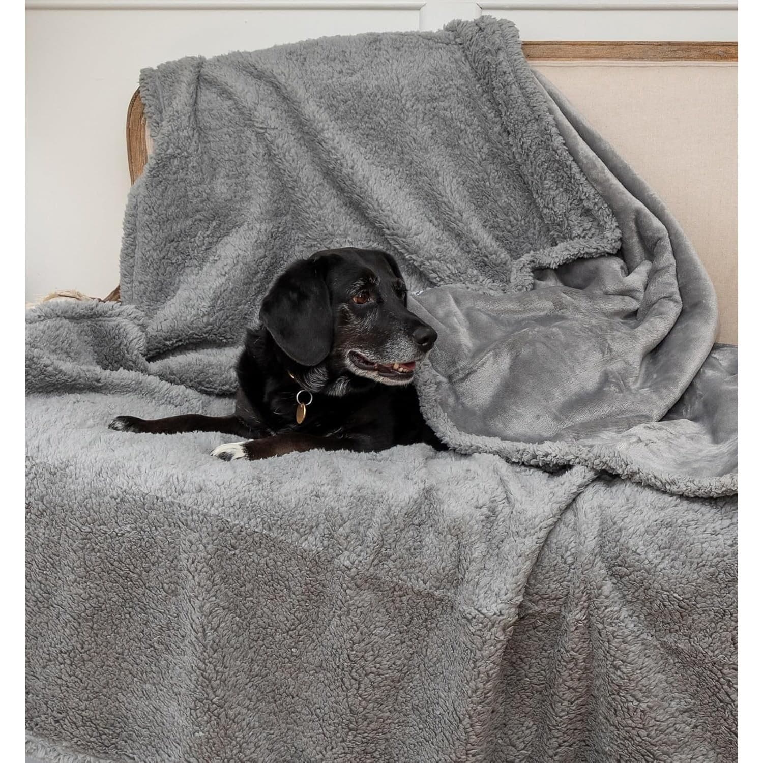 Waterproof Dog Blanket Sherpa Large XL Pet Couch Cover Washable 60x80