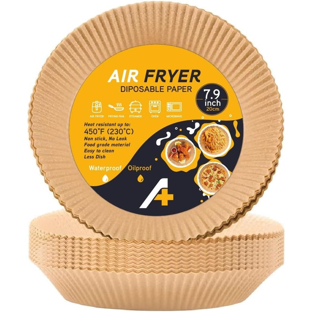 120PCS Air Fryer Liners Disposable 7.9” Non Stick Oil Proof Baking Paper