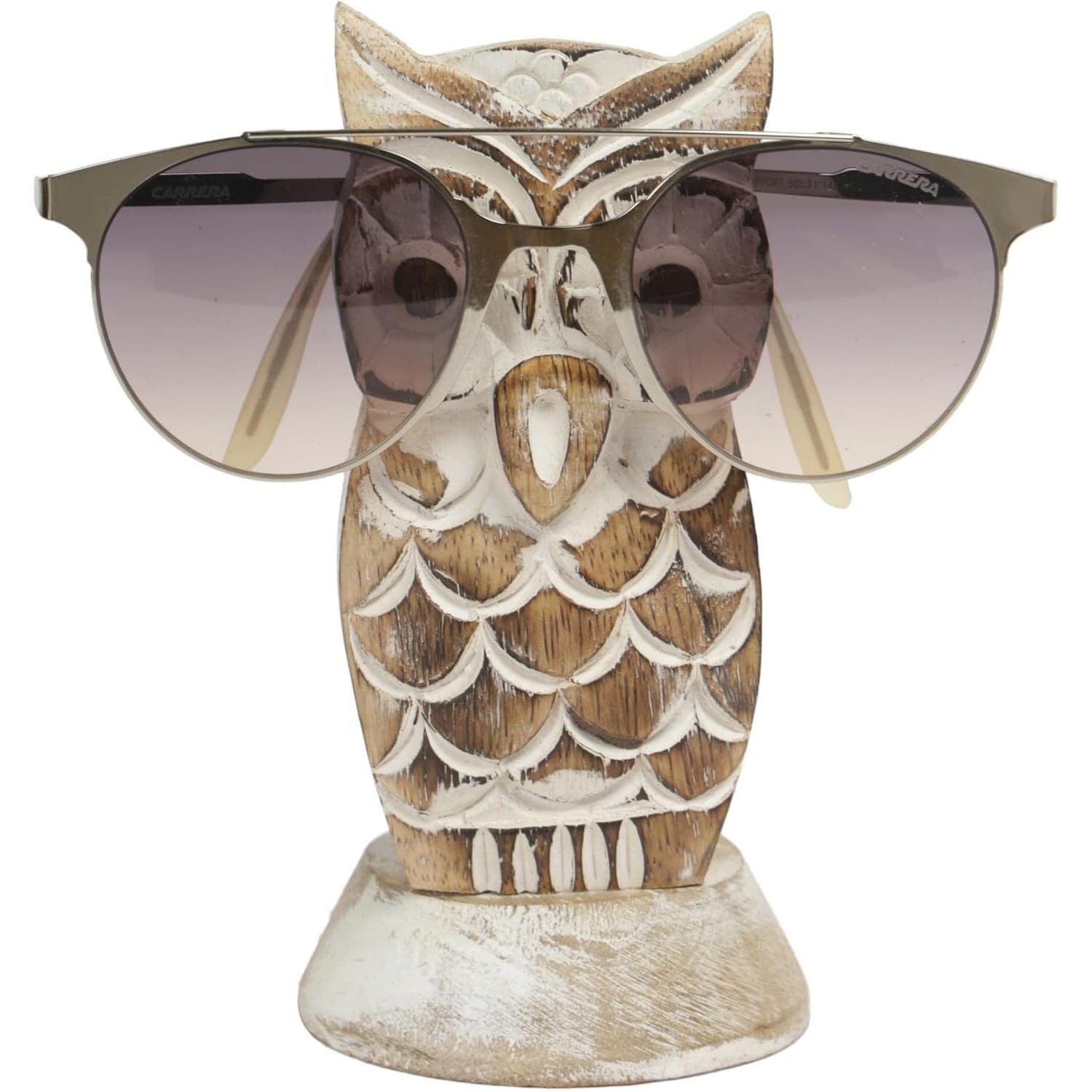 Wooden Owl Eyeglass Holder Stand for Sunglasses Desk Organizer Rustic Decor Gift
