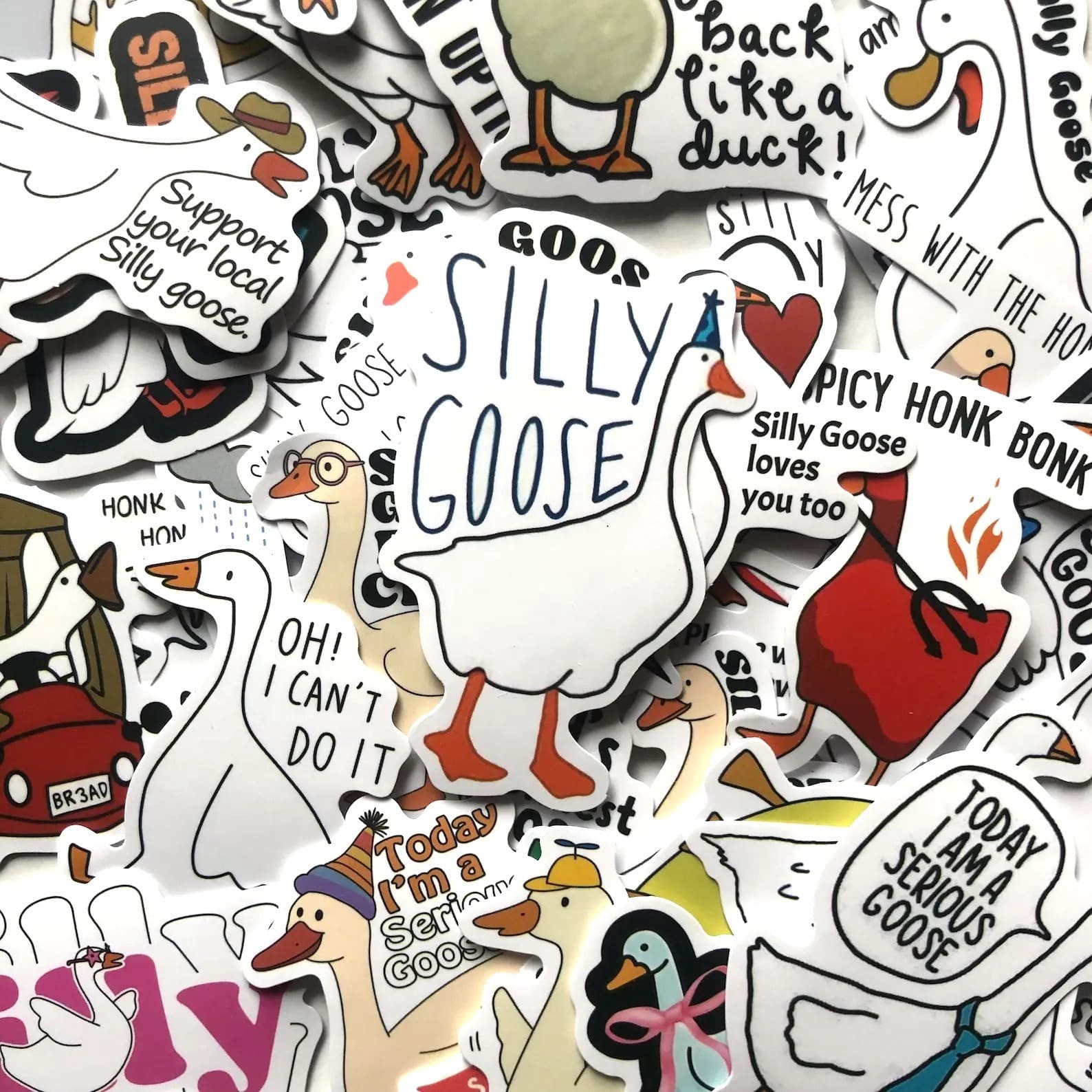 50PCS Silly Goose Stickers Funny Waterproof Vinyl Laptop Bottle Decals