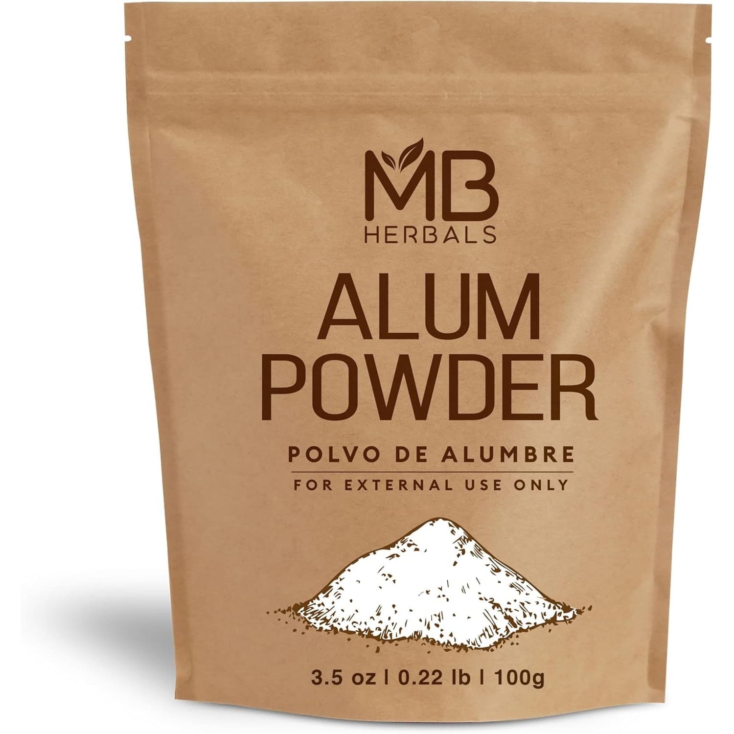 MB Herbals Alum Powder 100g Natural Deodorant After Shave Skin Care External