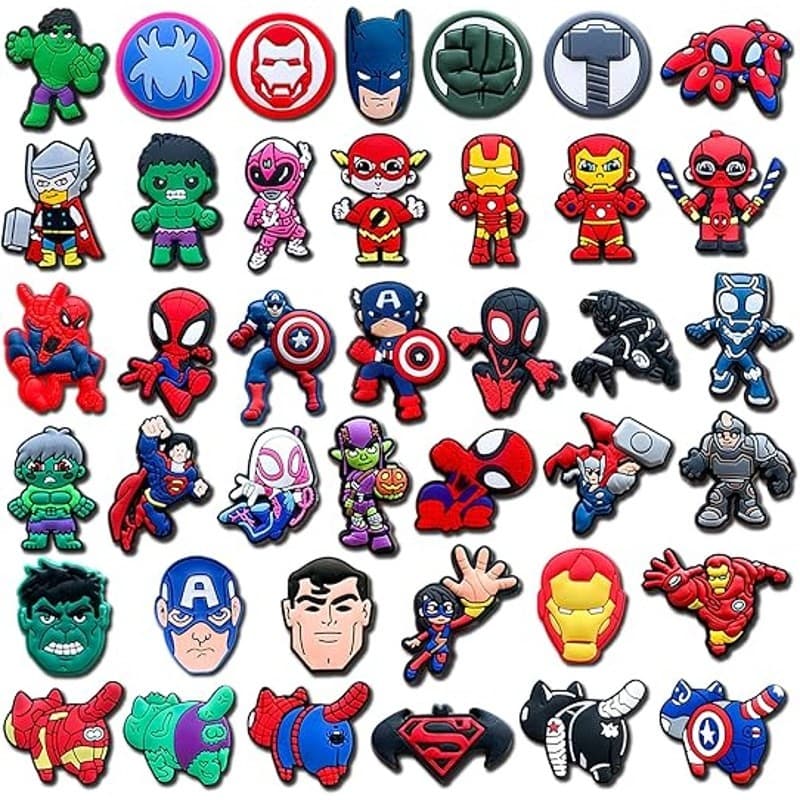 40PCS Cartoon Shoe Charms PVC Clog Accessories Cute Decorative Shoe Buttons