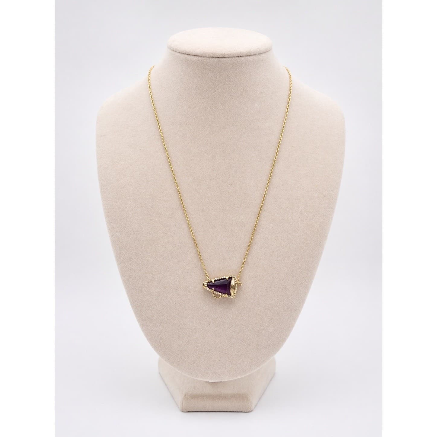Kendra Scott Cheer 14k Gold Pendant Necklace Purple Mother of Pearl 19” Chain