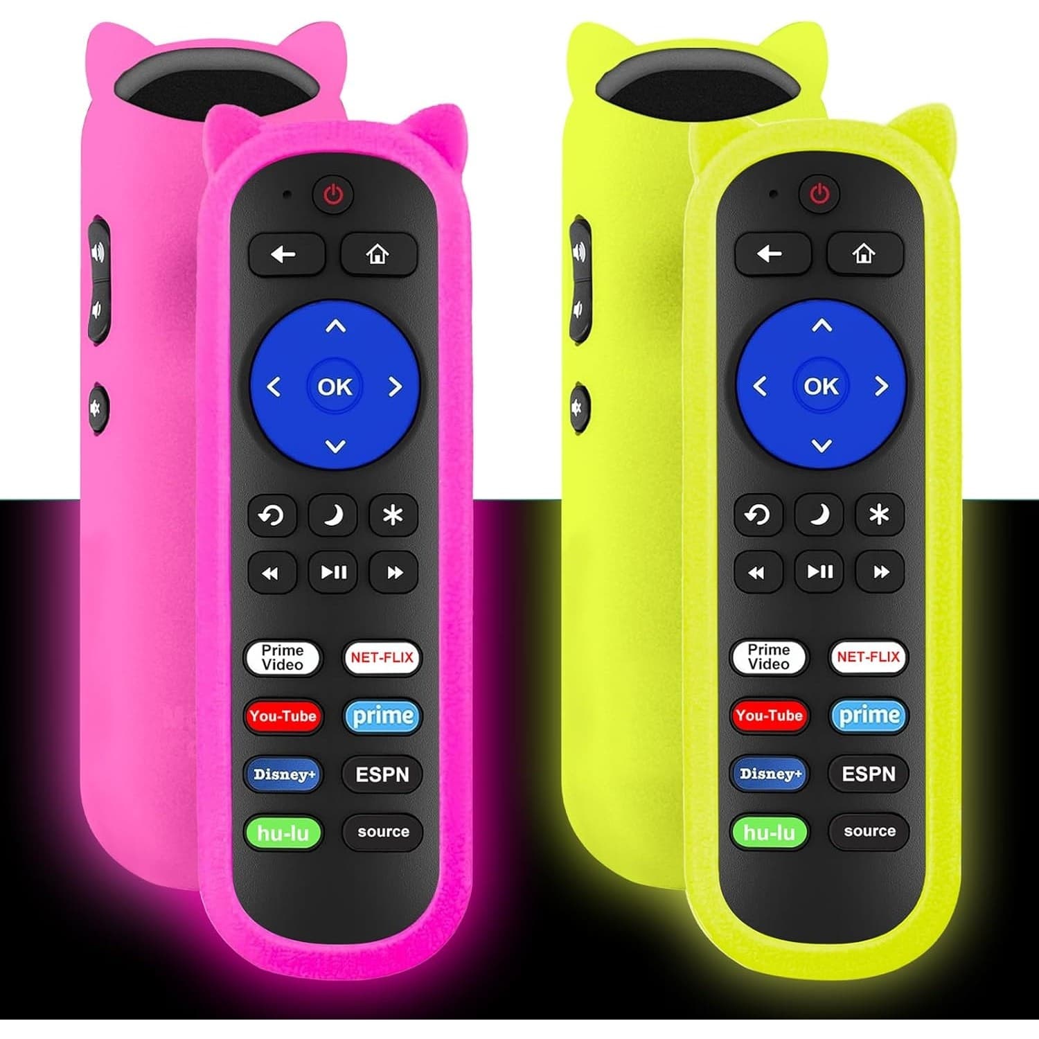 2 Pack Universal Streaming Player Remote Control w Silicone Cover