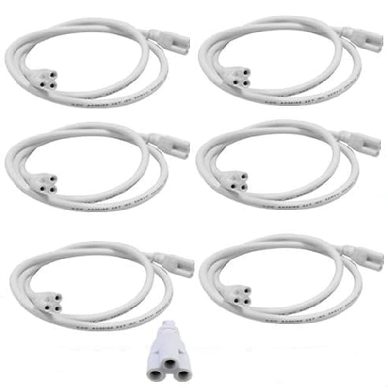 T5 T8 LED Tube Light Connector Cable 1FT Linkable Extension Cord 4-Pack