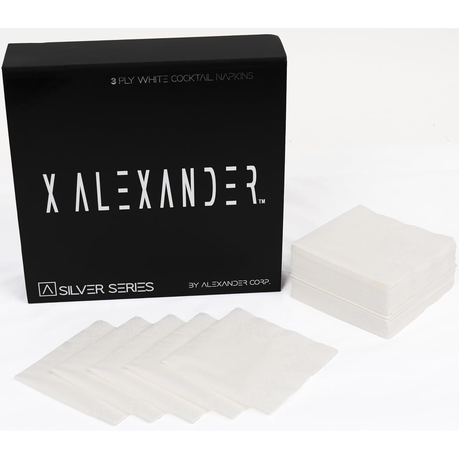 200 White Cocktail Napkins 3 Ply Premium Thick Disposable Party Bar Napkins