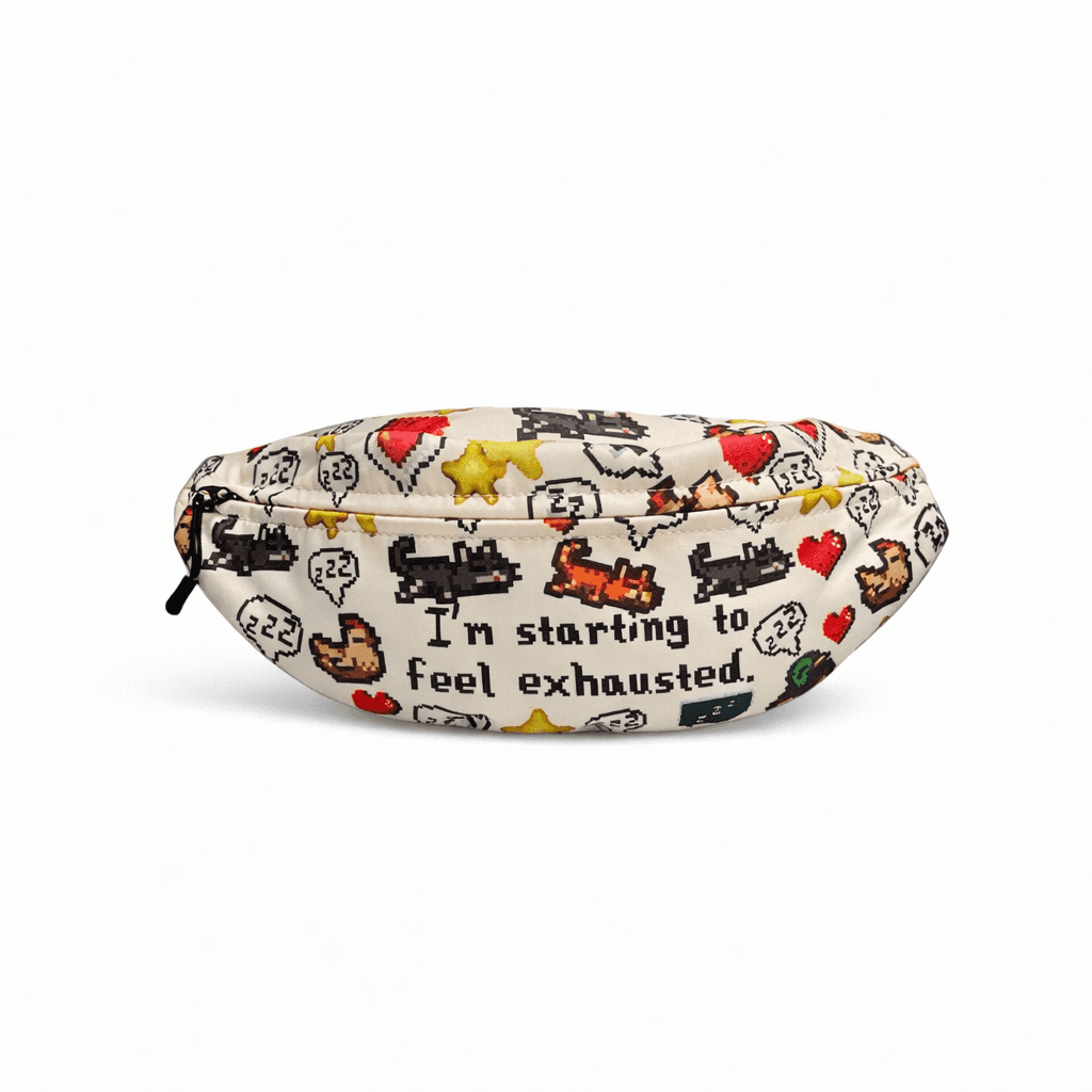 Pixel Art Fanny Pack Waist Bag Funny Quote Waterproof Crossbody Belt Bag