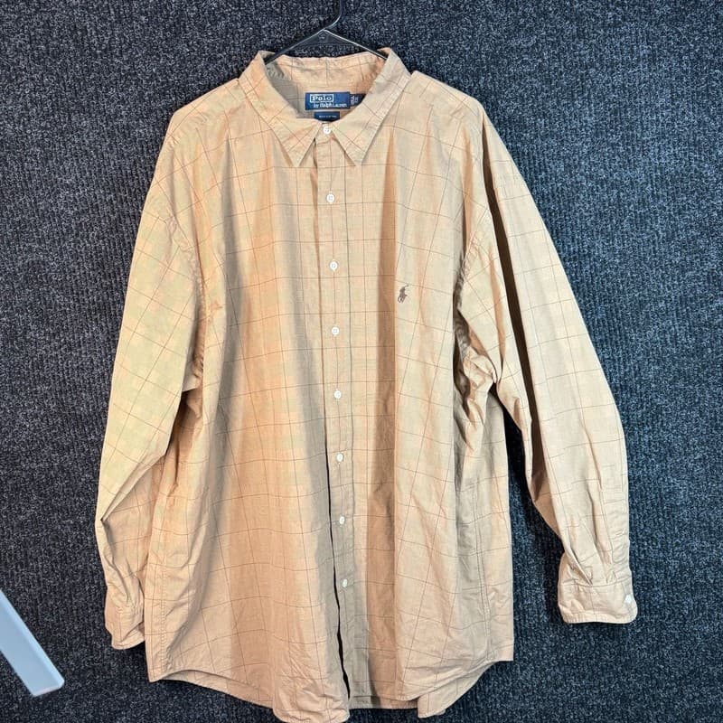 Polo by Ralph Lauren Men's Long Sleeve Button-Down Plaid Shirt Brown 3X