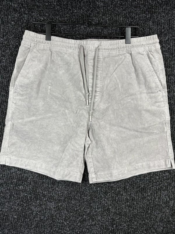 C&C California Men's Washed Grey Corduroy Drawstring Shorts