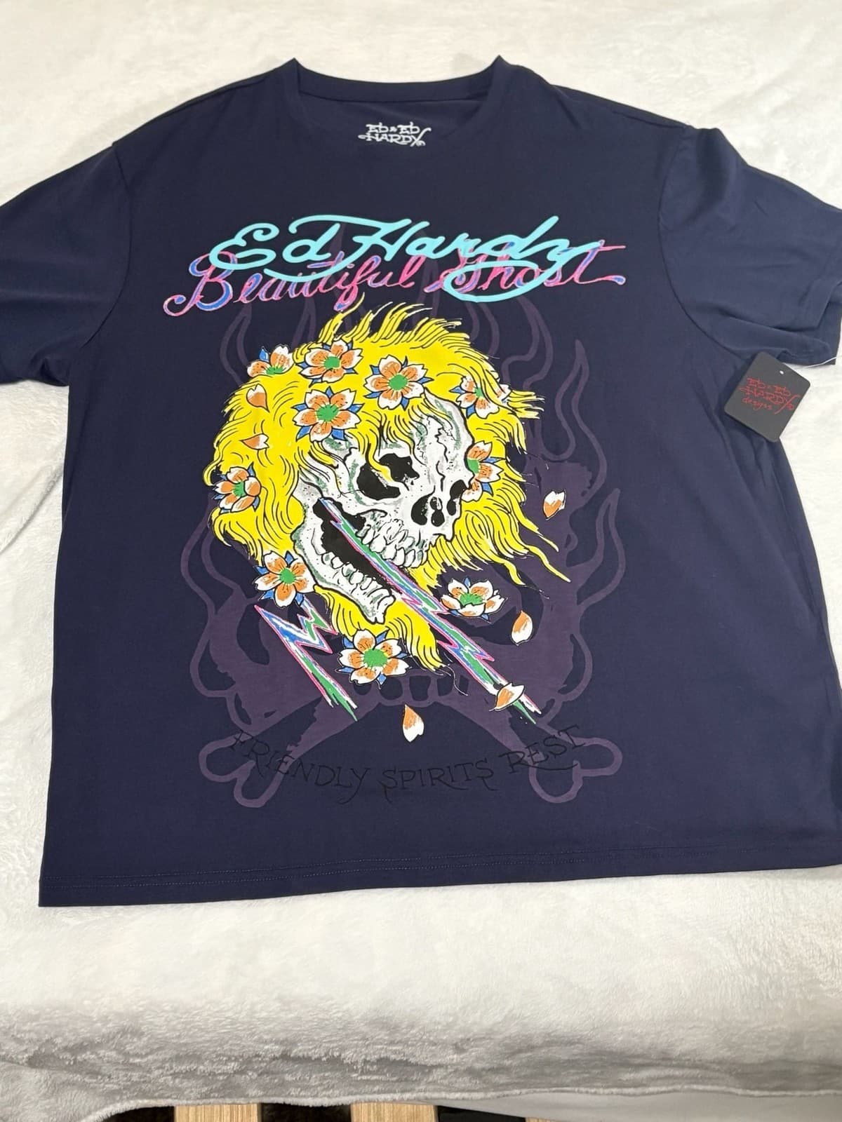 Ed Hardy Beautiful Ghost Graphic T-Shirt