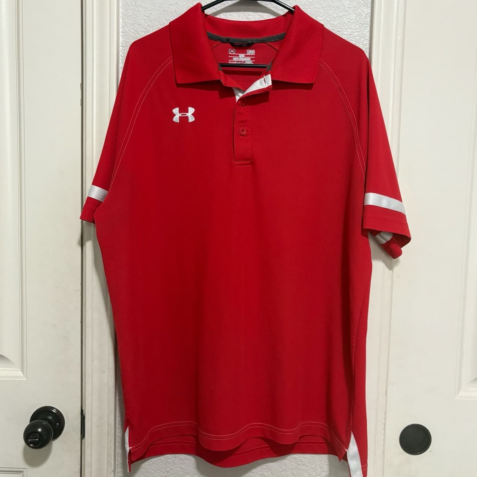 Under Armour Performance Polo Shirt Red Men's Size Large