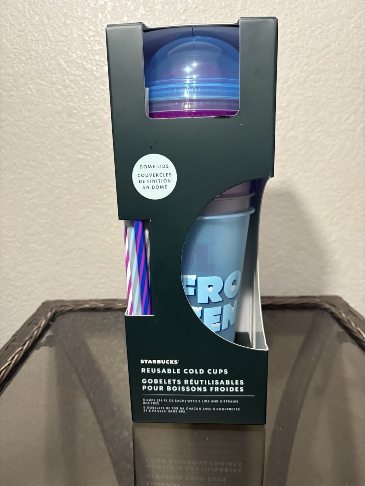 Starbucks Summer Reusable Cold Cups with Dome Lids-24 oz-Multicolor- Set of 5