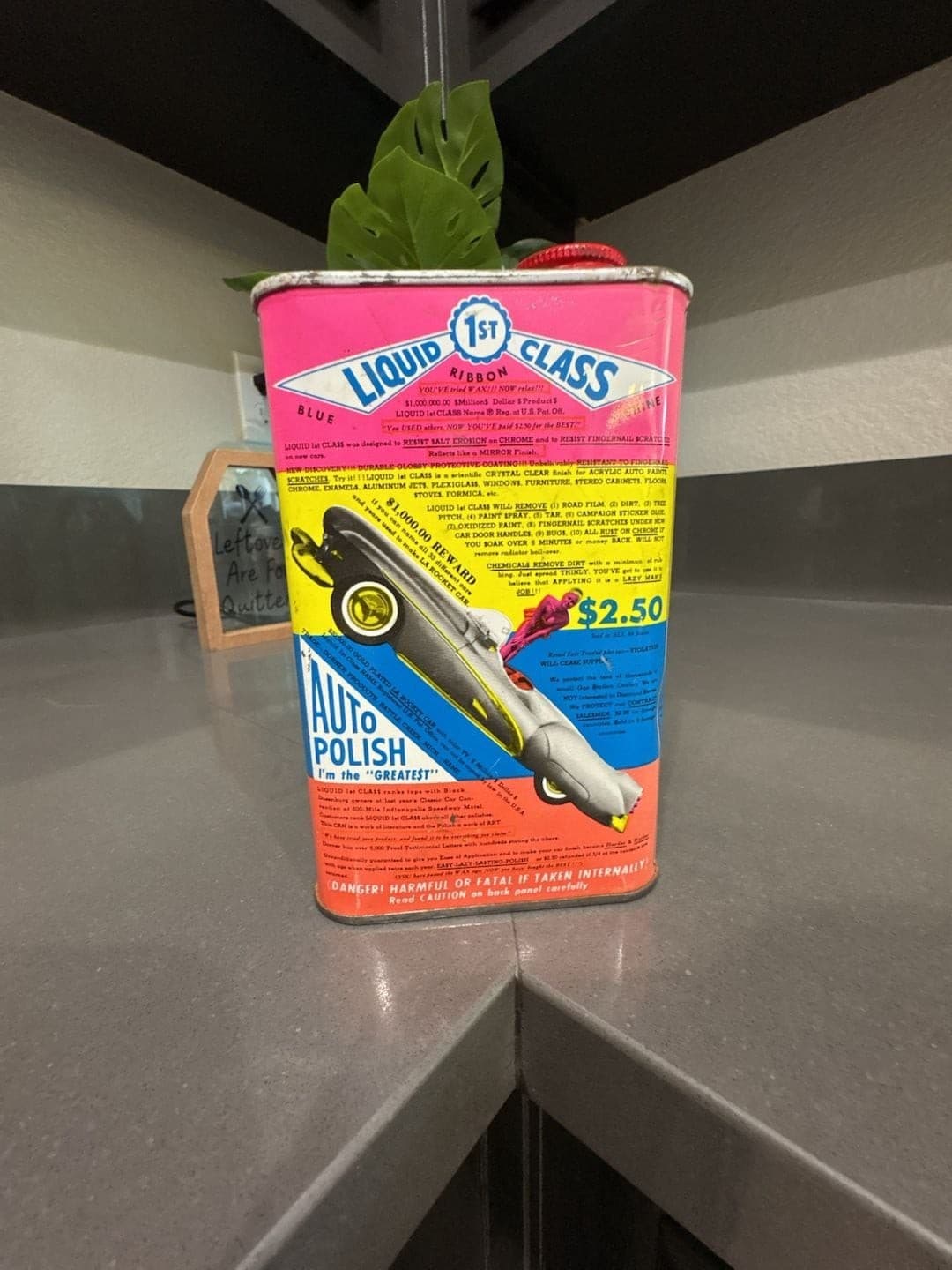 Vintage Liquid 1st Class Auto Polish Metal Can