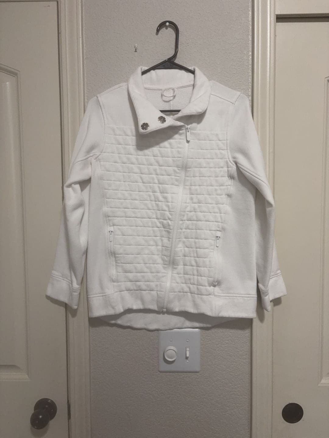 Lululemon Quilted Moto Sweatshirt Jacket White