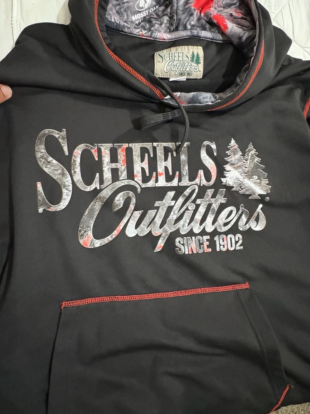 Scheels Outfitters Mossy Oak Camo Logo Performance Hoodie