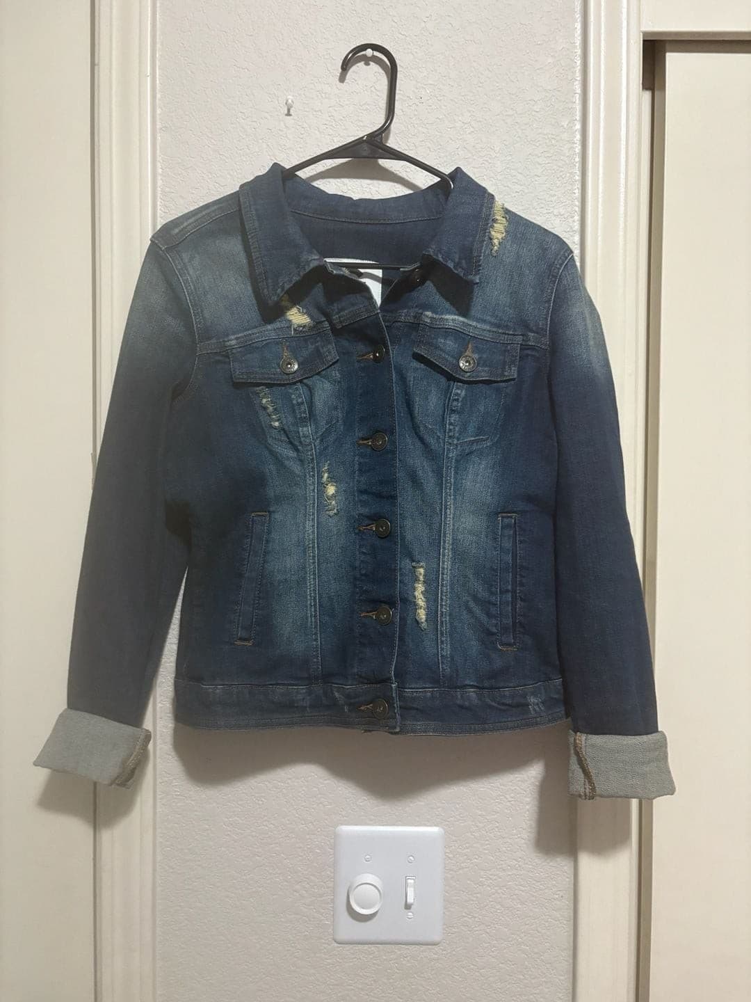 G by Guess Distressed Denim Jacket Size L
