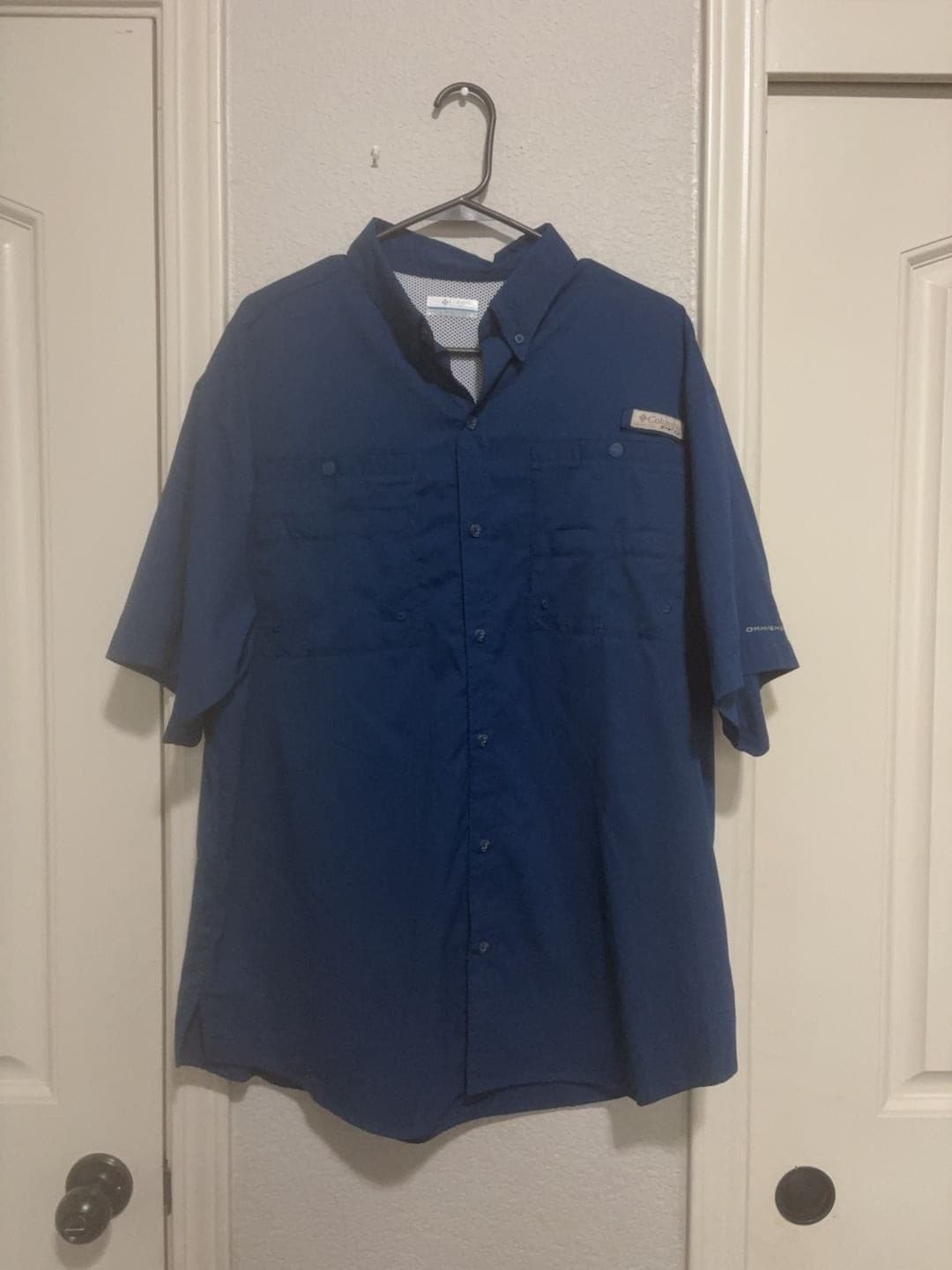 Columbia PFG Omni-Shade Short Sleeve Fishing Shirt Size Large