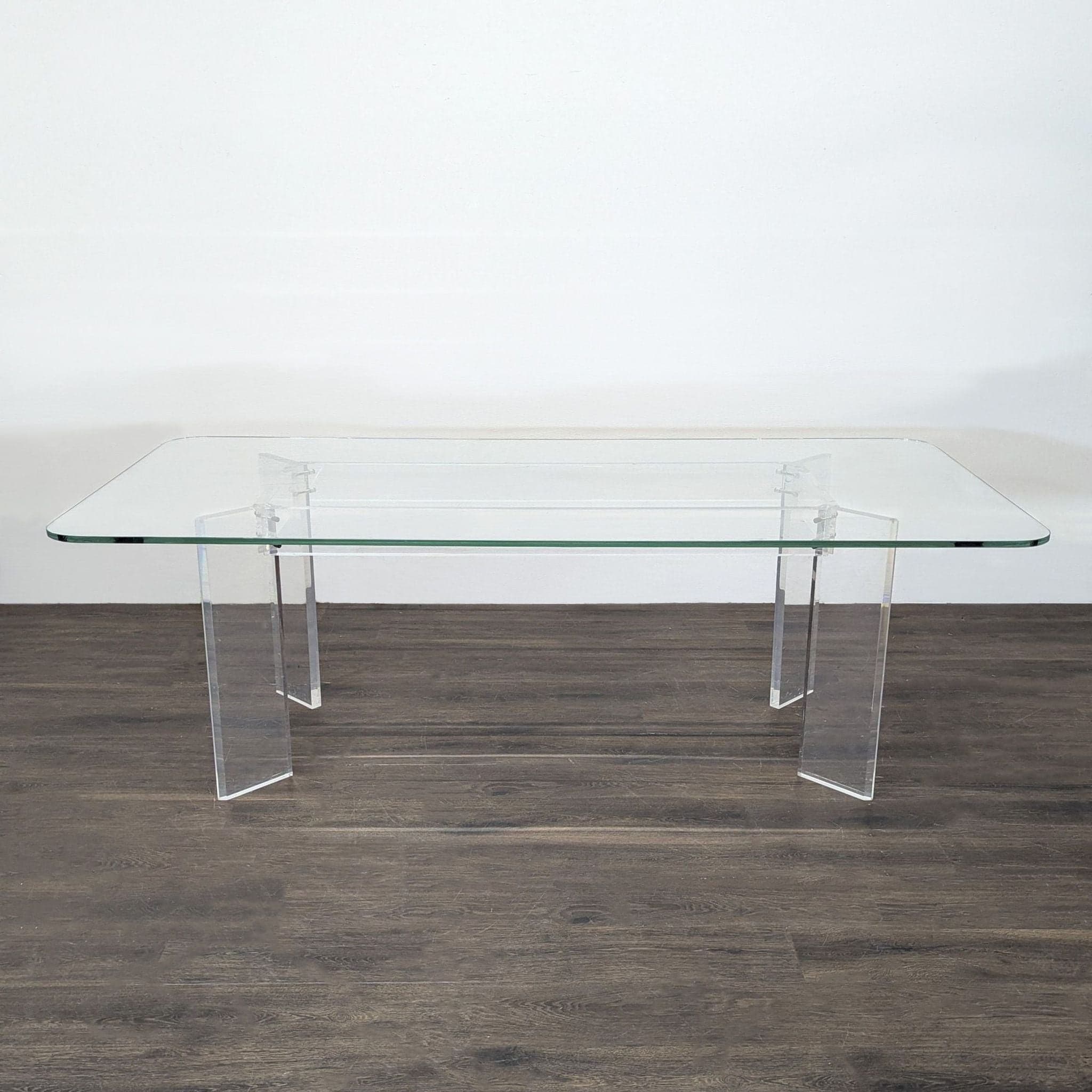 Glass Top Dining Table with Acrylic Legs