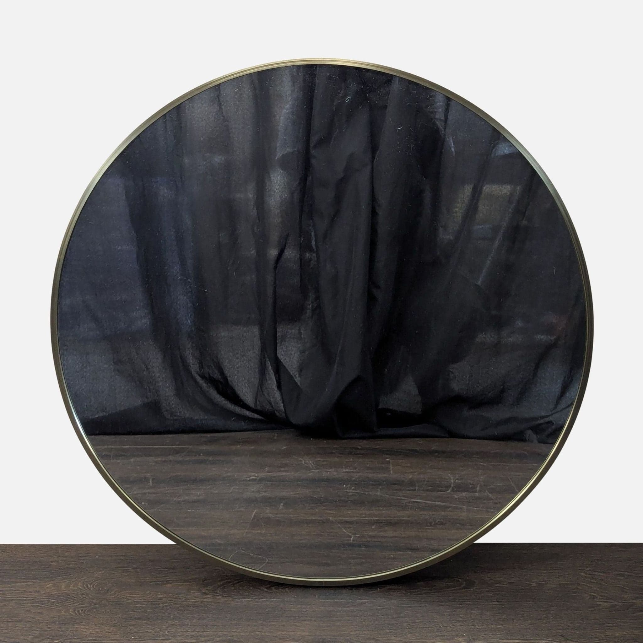 Champagne Silver Metal Round Wall Mirror