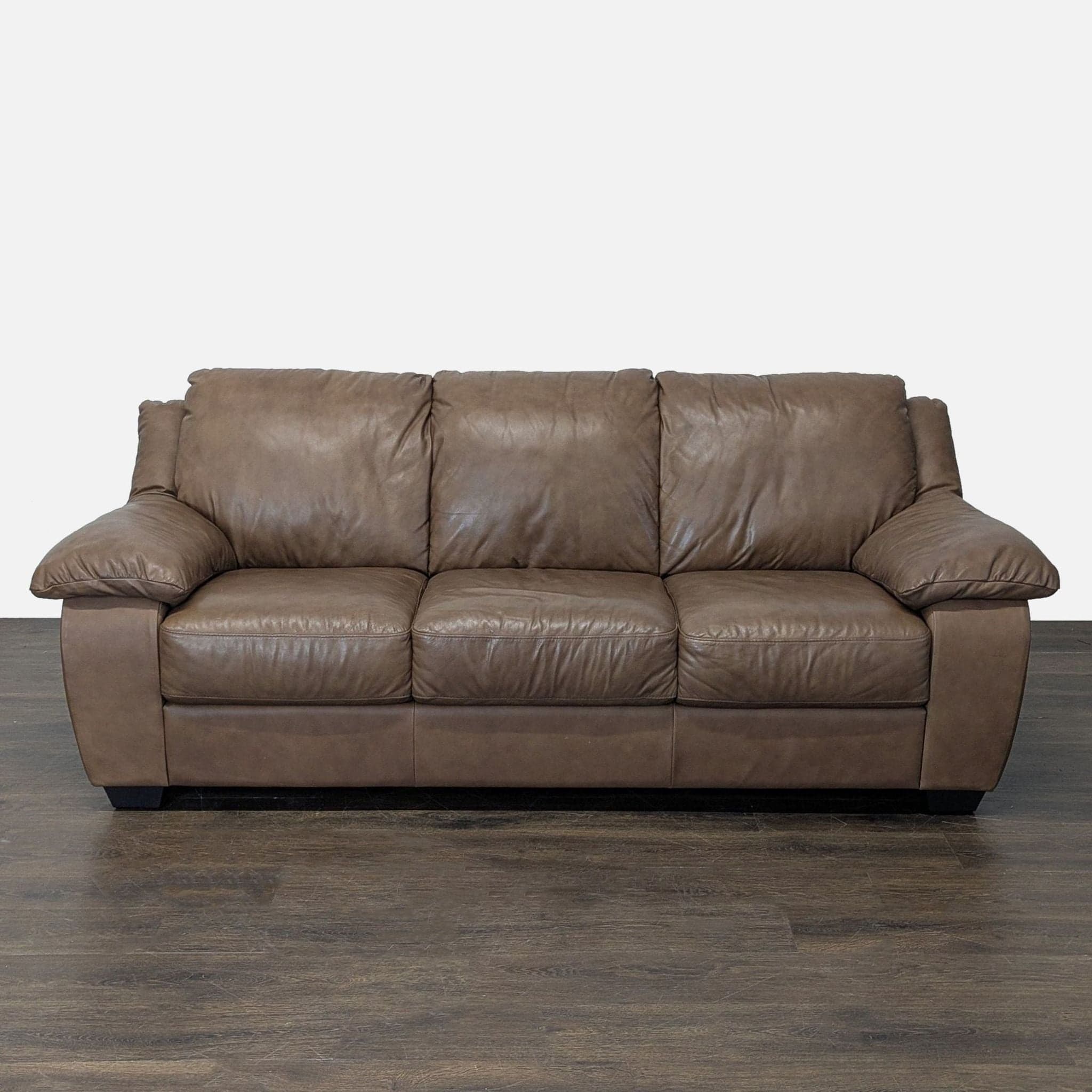 Italsofa 3-Seat Brown Leather Sofa – Comfortable and Stylish