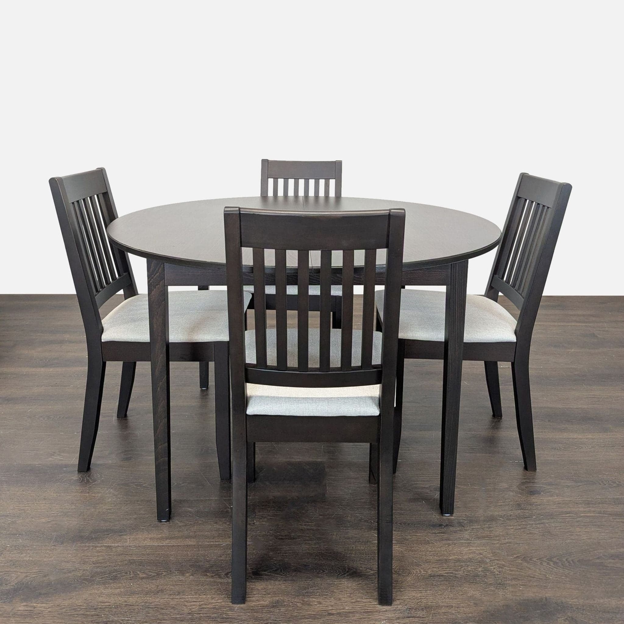 Ikea NÄSINGE 5-Piece Round Dining Set with 4 Chairs – Dark Wood Finish