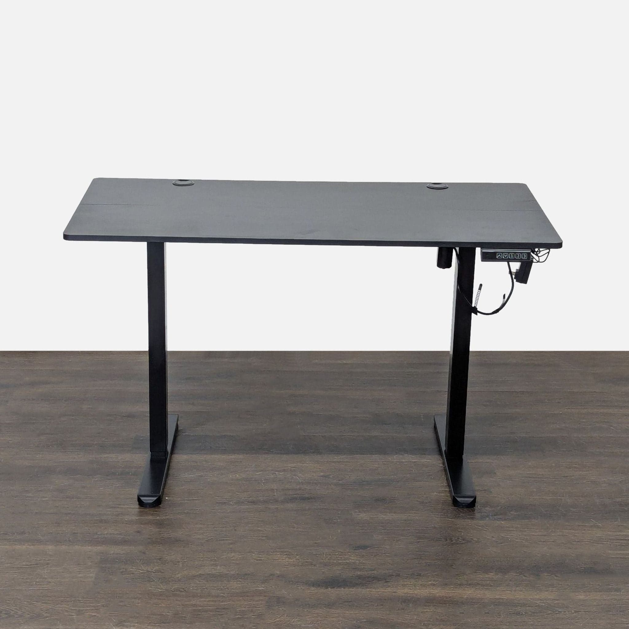 Black Electric Height Adjustable Standing Desk with Programmable Controls
