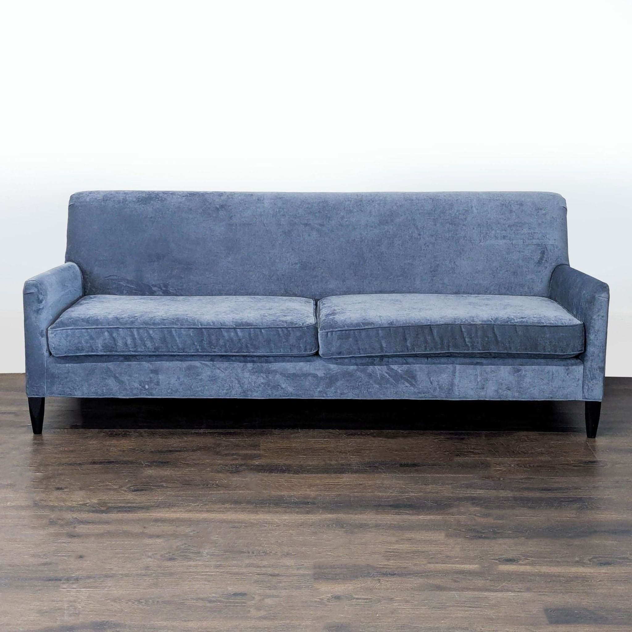 Mitchell Gold + Bob Williams 3-Seat Blue Velvet Sofa