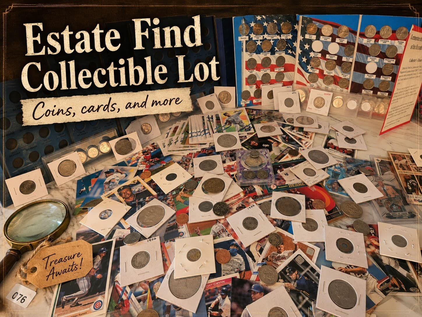 Estate Coin Lot 6 Mixed Coins Vintage Modern Wheat Indian Buffalo Silver...
