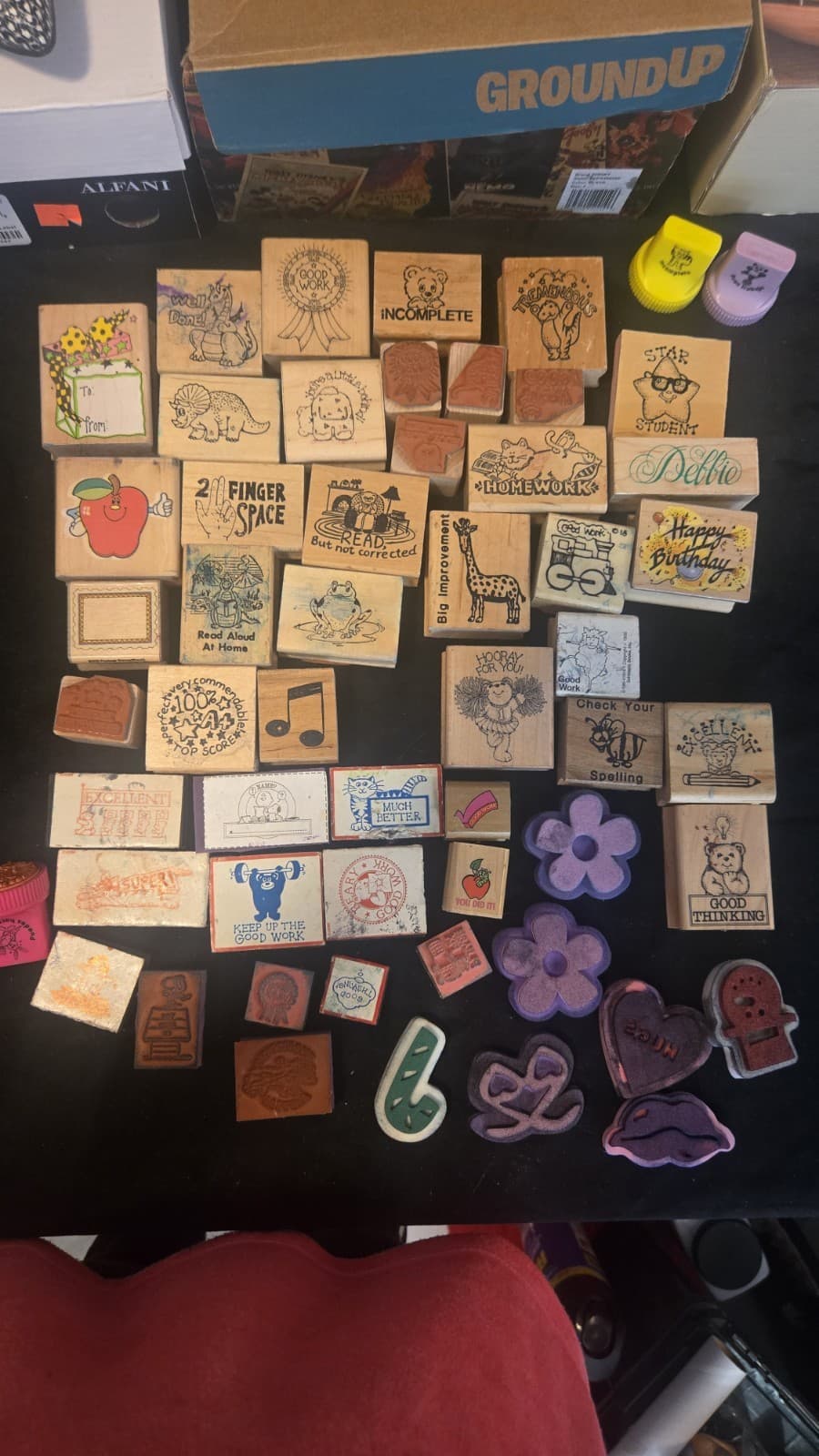 Vintage Teacher Rubber Stamp Lot 1980s 1990s Hero Arts Carson Dellosa Classroom