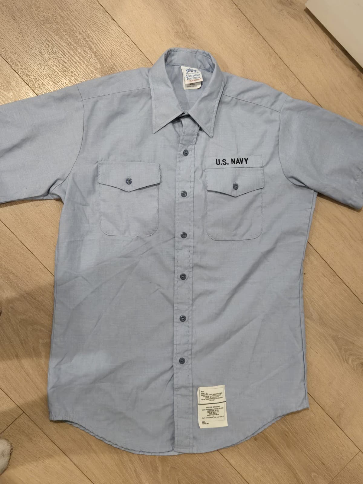 DSCP US Navy Quarterdeck Collection Shirt Mens Medium Blue Military Uniform