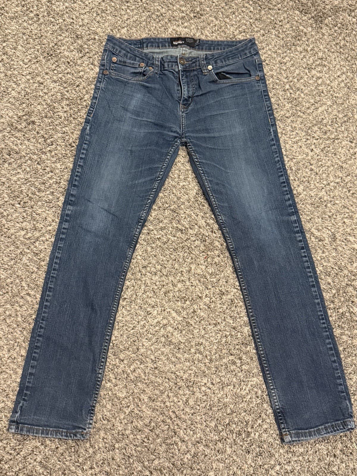RSQ Jeans London Skinny Stretch Distressed Light Wash Denim Jeans Men’s 33x30
