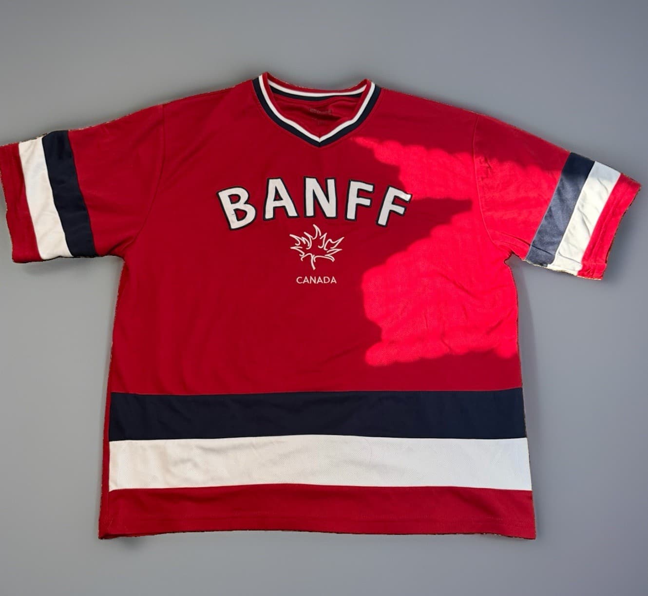 Red Banff Canada Youth S/P Hockey Jersey TeePee Stitched