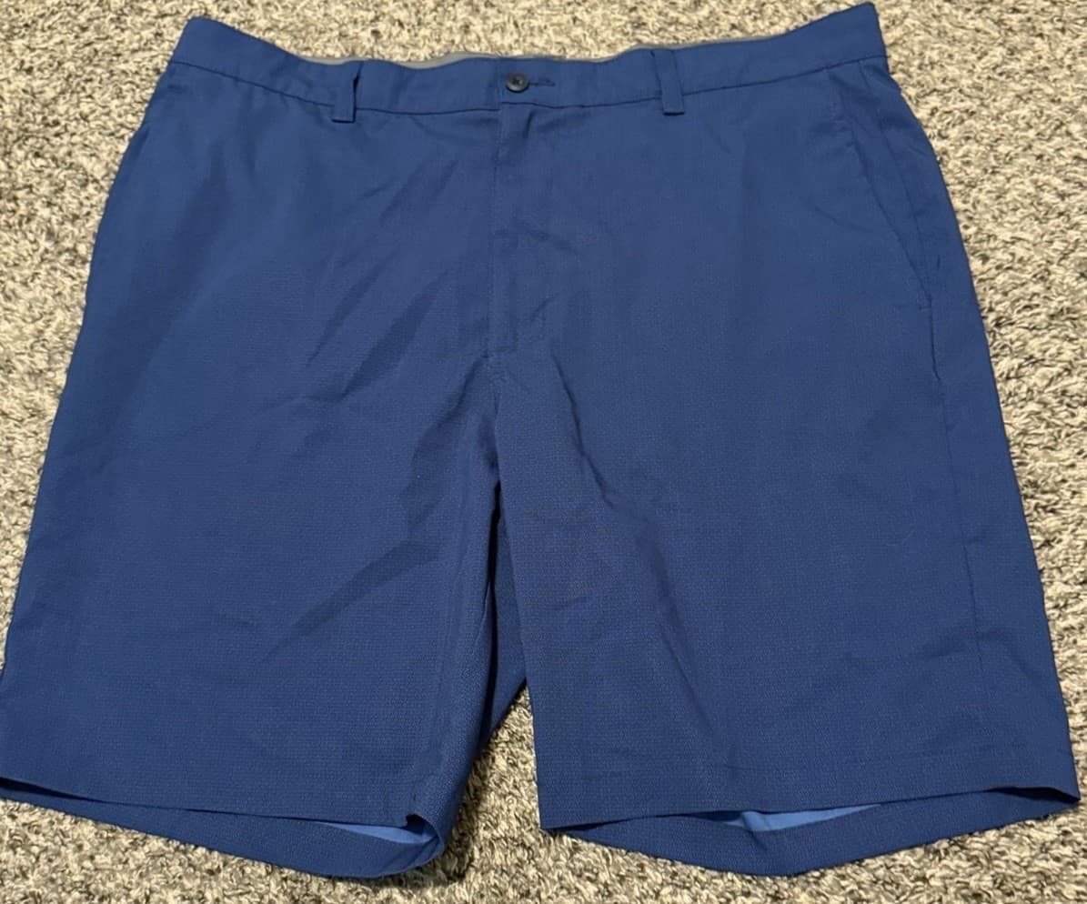 Ben Hogan Golf Chino Shorts Mens Size 42 Blue Polyester Stretch Pockets