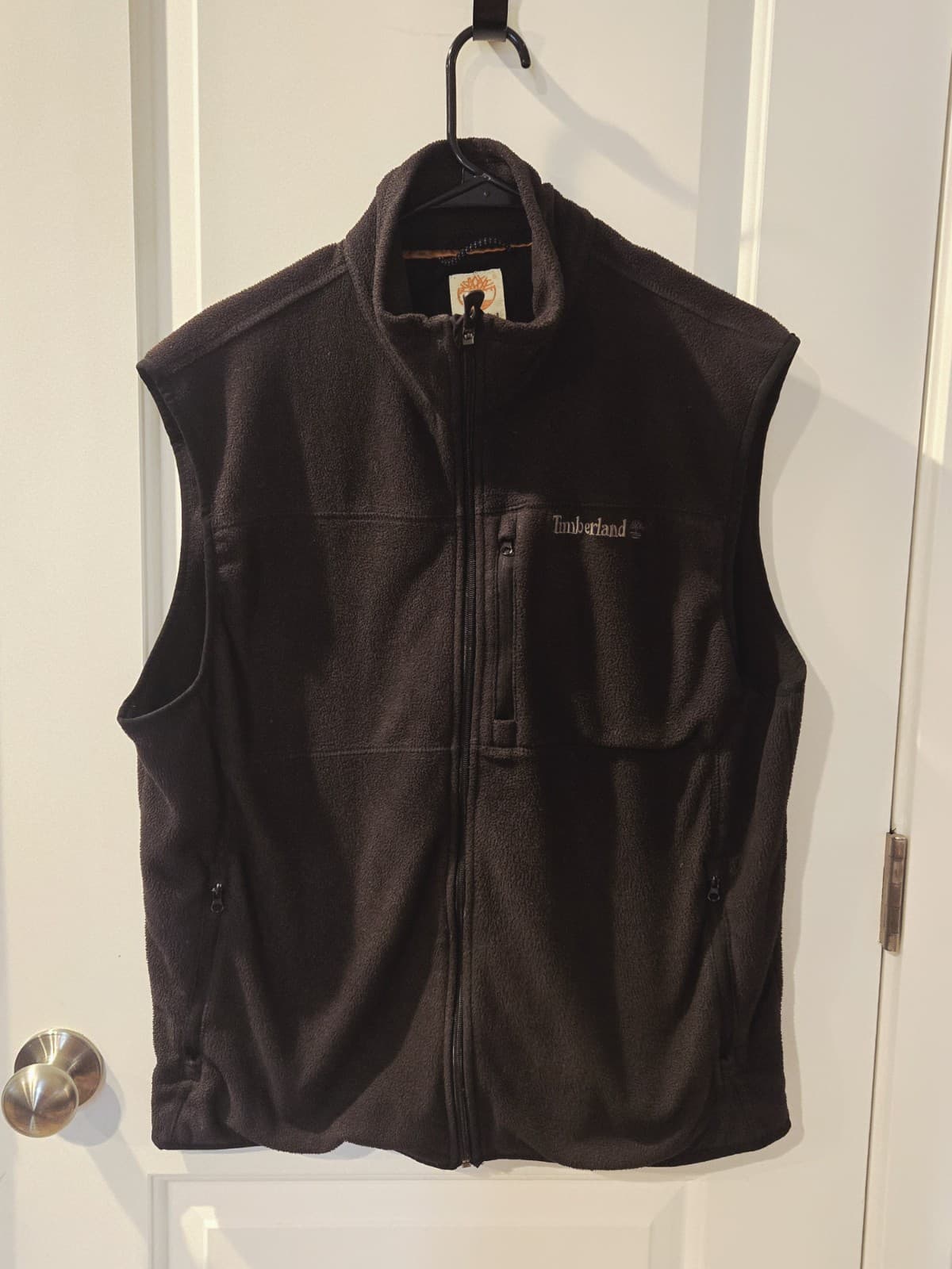 Timberland vest: Timberland fleece vest full zip brown outdoor hiking...